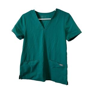 FIGS Casma Three-Pocket Scrub Top Hunter Green XS